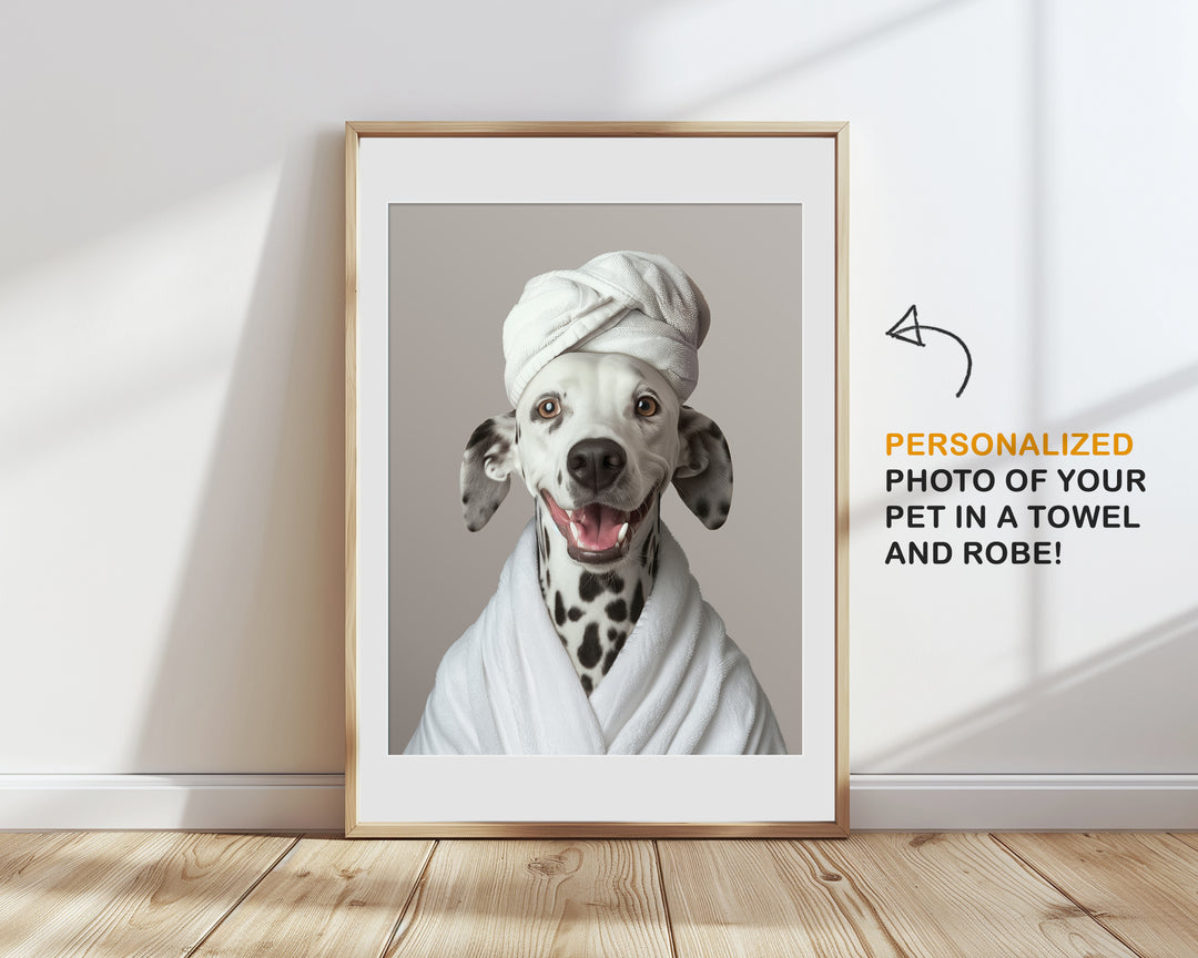 bathroom dog portrait