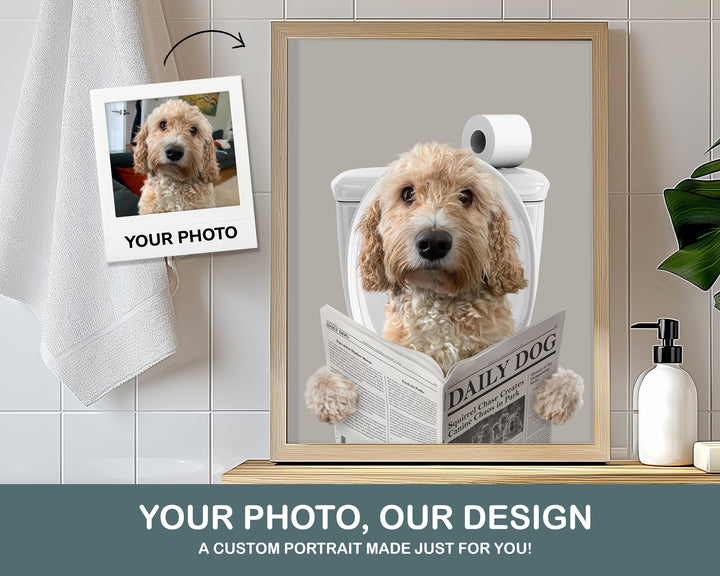 personalized dog newspaper portrait funny pet portrait