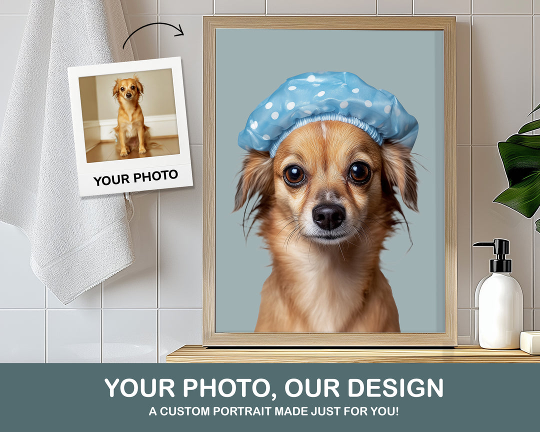 pet portrait for bathroom funny wall art gift unpaws