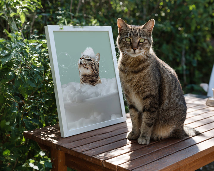 Custom Cat Bathroom Art