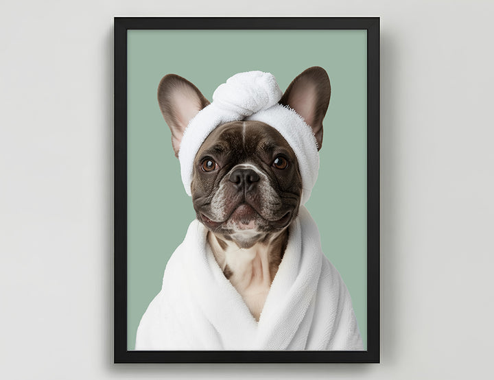 Funny Dog in Spa Robe