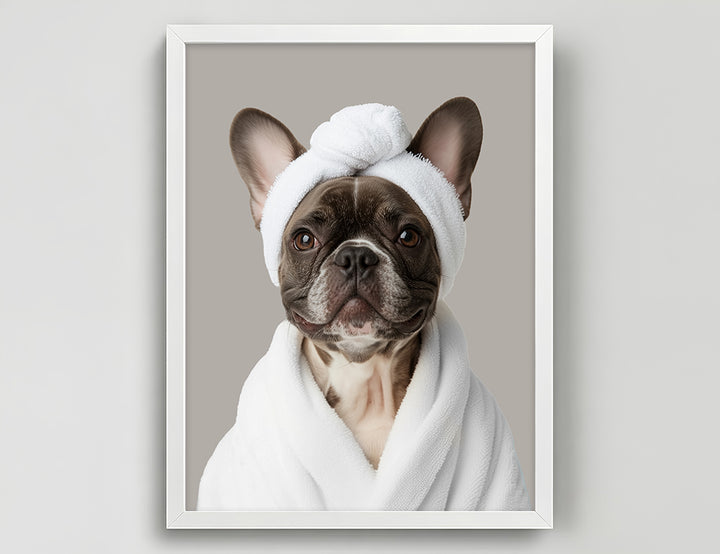 Funny Dog in Spa Robe