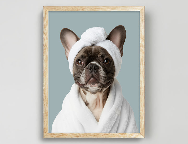 Funny Dog in Spa Robe