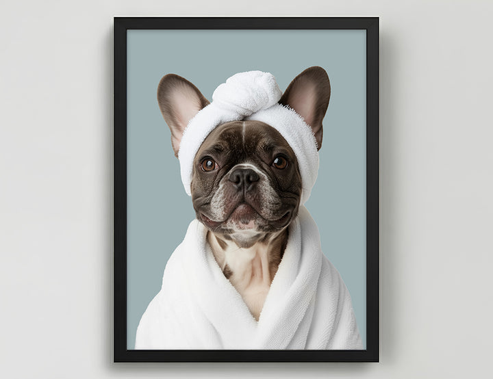 Funny Dog in Spa Robe