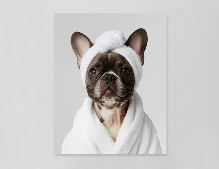 Funny Dog in Spa Robe