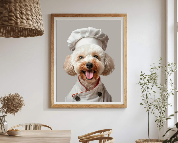 Custom dog portrait for kitchen