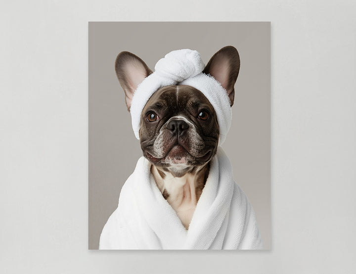 Funny Dog in Spa Robe