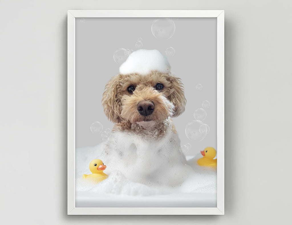 Personalized Dog Bathtub Art