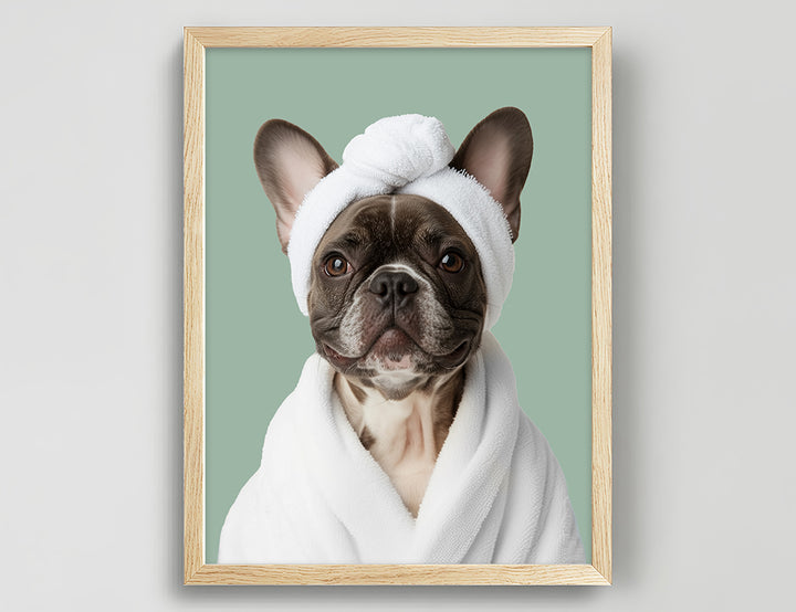 Funny Dog in Spa Robe