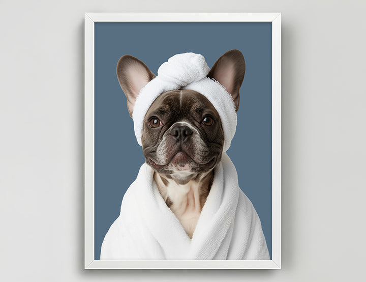 Funny Dog in Spa Robe