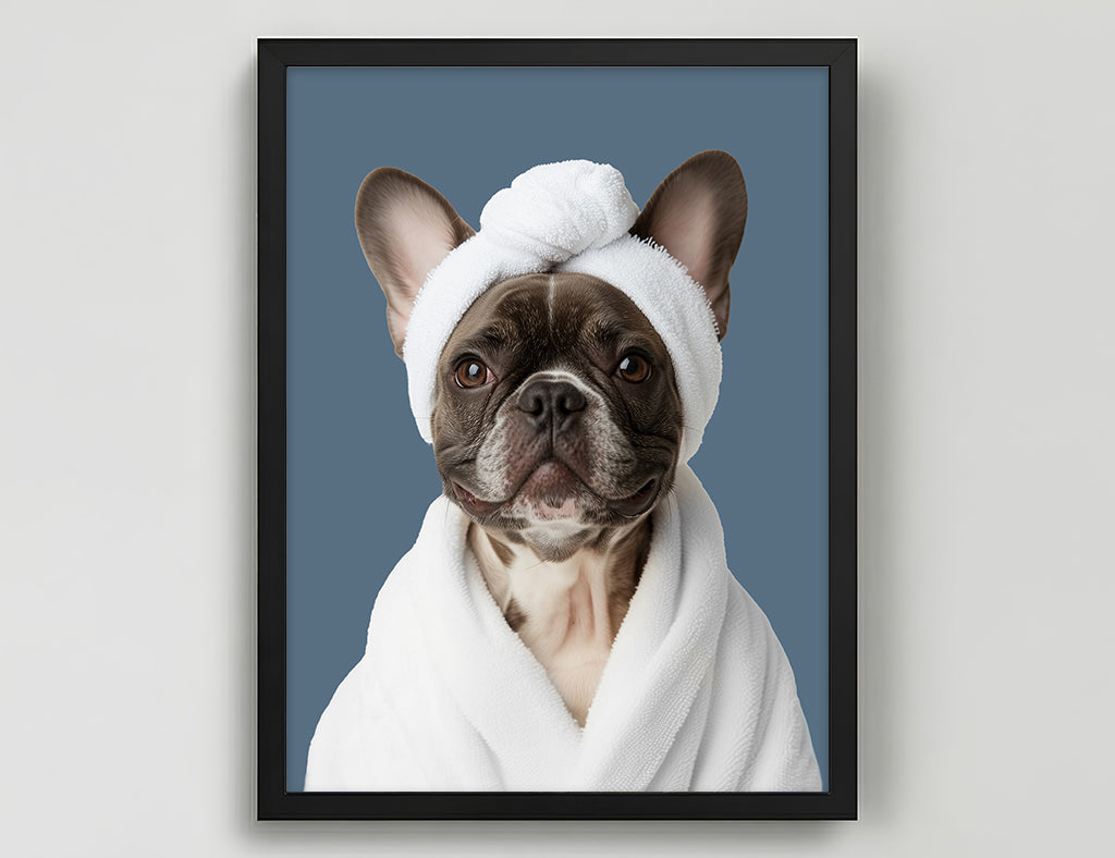 Funny Dog in Spa Robe