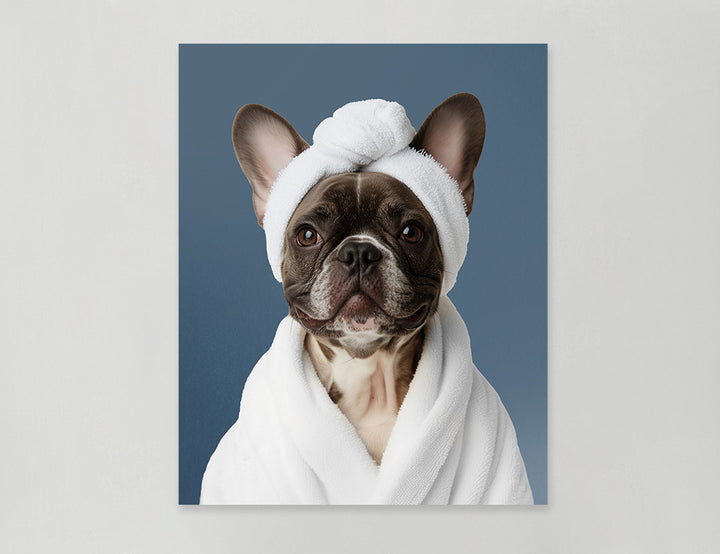 Funny Dog in Spa Robe