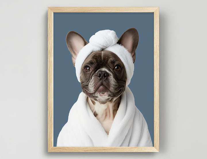 Funny Dog in Spa Robe