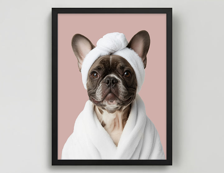 Funny Dog in Spa Robe