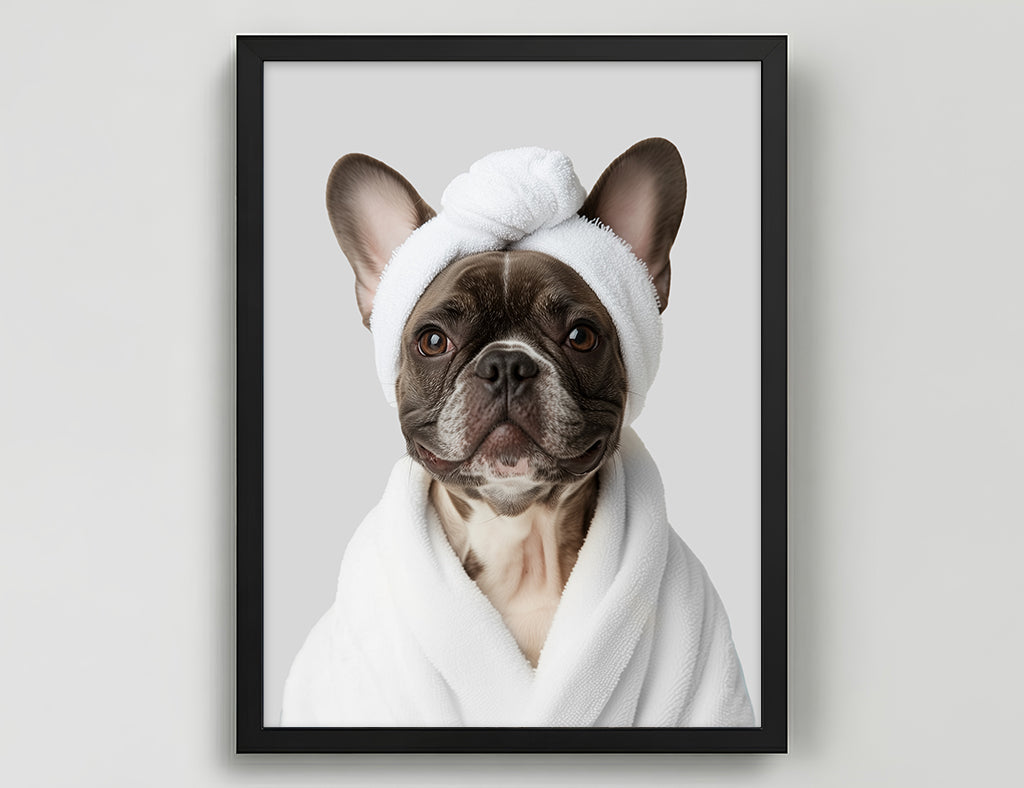 Funny Dog in Spa Robe