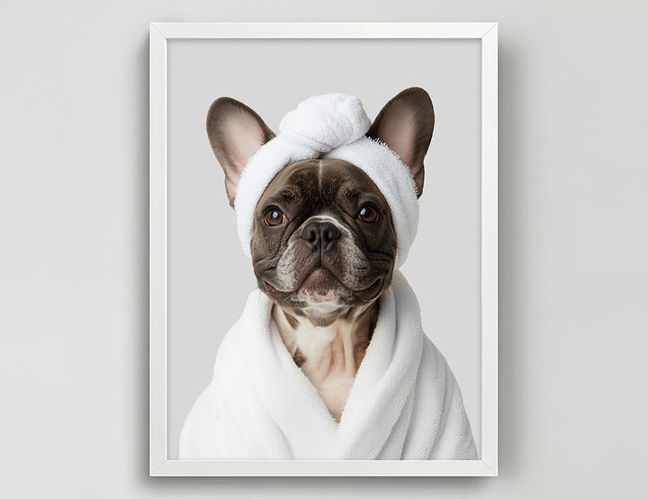 Funny Dog in Spa Robe