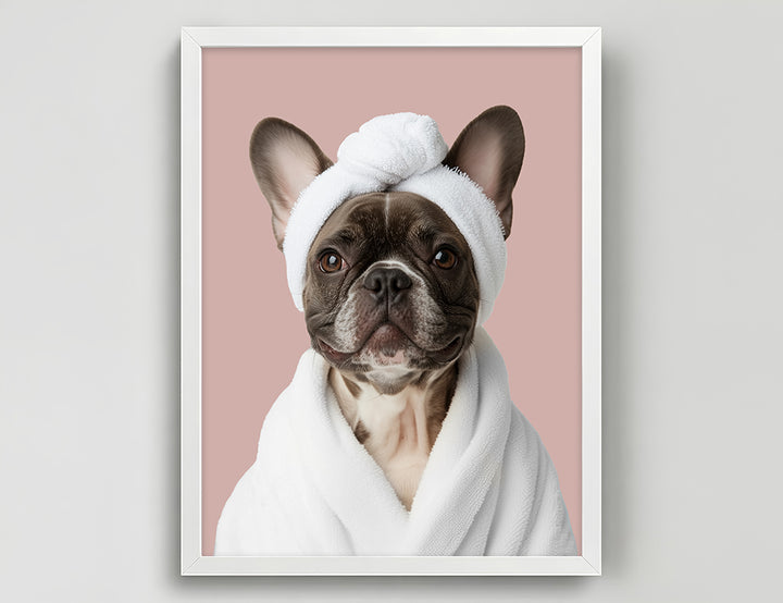 Funny Dog in Spa Robe
