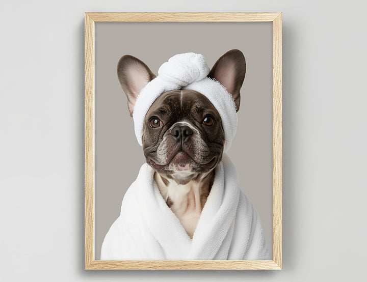 Funny Dog in Spa Robe