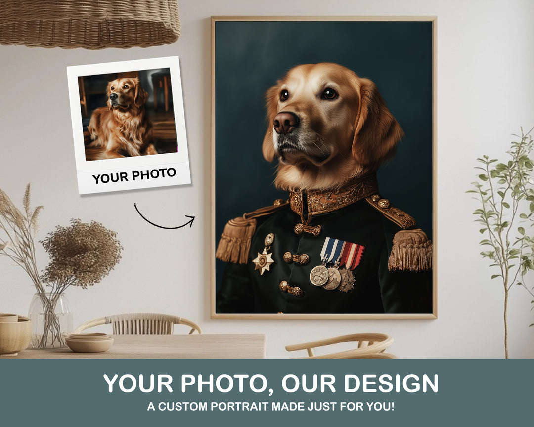 The Commander – custom dog portrait