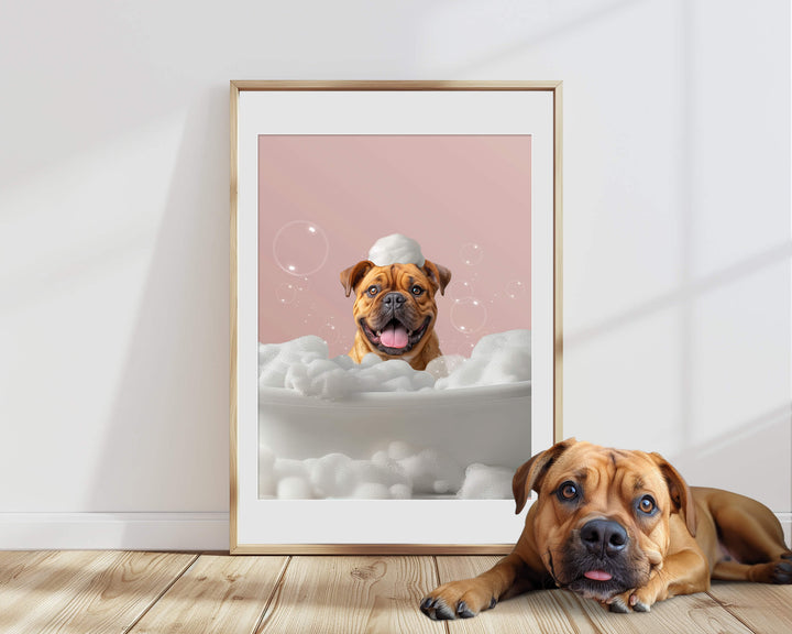 custom bathtub dog art