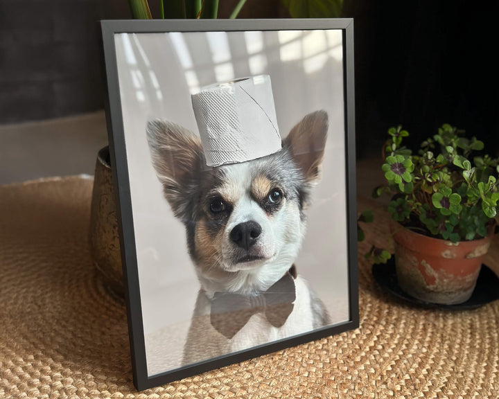 Funny Dog Bathroom Portrait