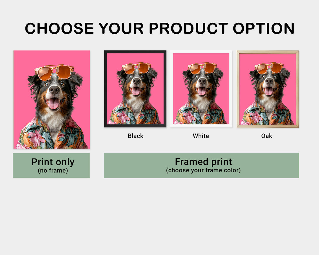 frame options for dog portrait